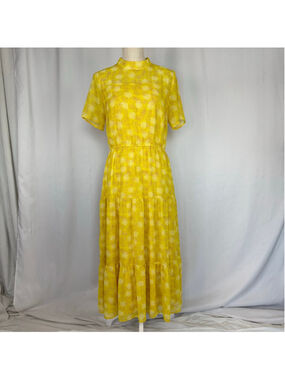 Lulus Floral Dressed Up Yellow Floral Print Midi Dress